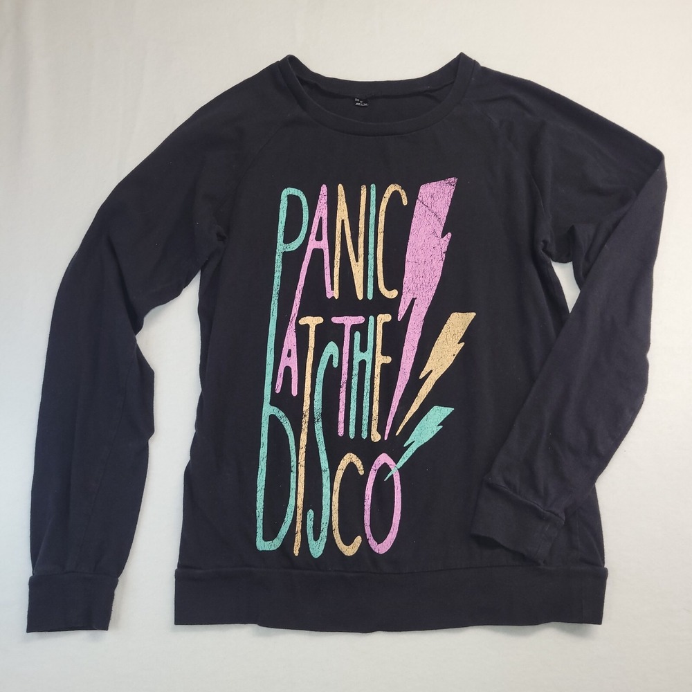Panic At The Disco Long Sleeve Shirt Mens Medium Black Band Graphic Sweatshirt